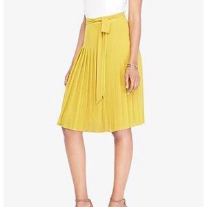 Ann Taylor Yellow Pleated Skirt